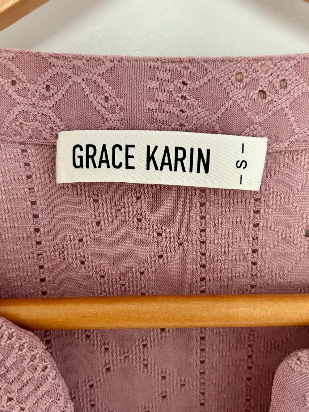 Grace Karin Rose Eyelet Peasant Blouse